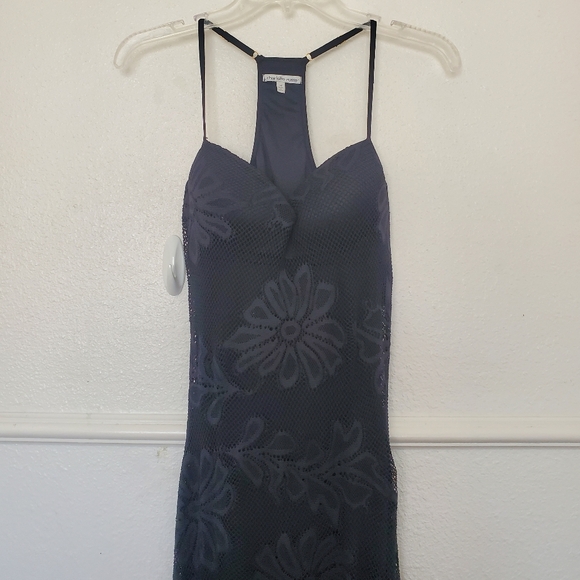 Charlotte Russe Dress Lace Bohemian  Black Floral Maxi Dress Size M - Picture 3 of 13